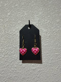 Checkered heart earrings