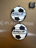 Custom soccer name ball keychains